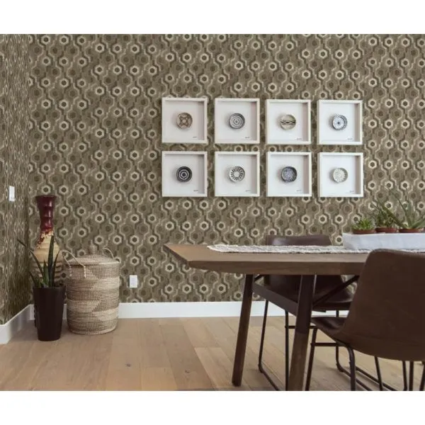 DUTCH WALLCOVERINGS Tapet „Galactic”, maro și alb
