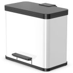 Hailo Coș de gunoi cu pedală Oko Trio Plus, alb, 3×9 L, mărime L