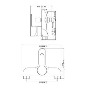 SCHÜTTE Baterie mixer de baie DENVER, negru mat