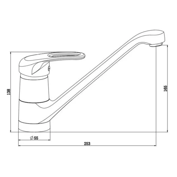 SCHÜTTE Baterie mixer de chiuvetă „GRANDE”, negru mat