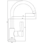 SCHÜTTE Baterie mixer de chiuvetă „CORNWALL”, negru