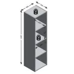FMD Raft vertical cu 4 compartimente, gri beton