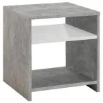 FMD Măsuță de cafea cu raft, gri beton și alb