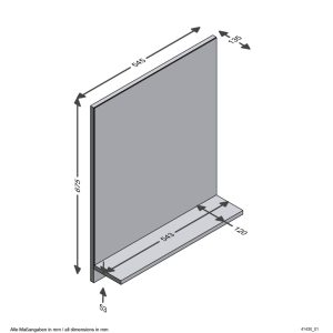 FMD Oglindă cu raft montată pe perete, stejar, 54,5×13,5×67,5 cm