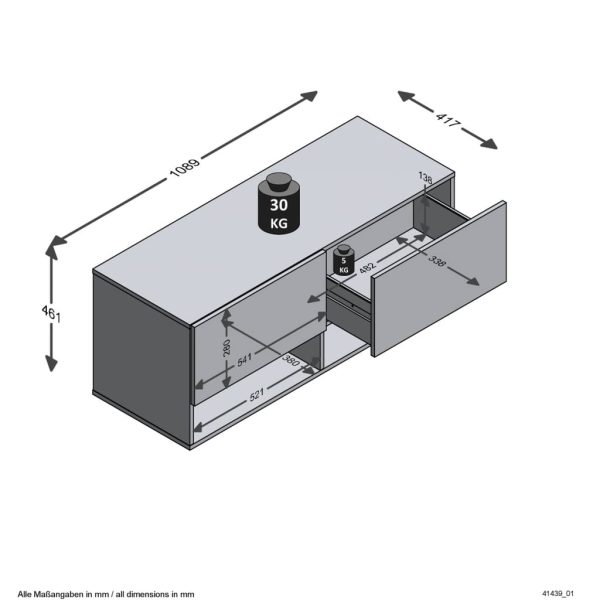 FMD Bancă de depozitare cu 2 sertare alb & stejar 108,9×41,7×46,1 cm