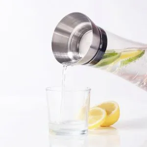 HI Decantor de apă cu gură de scurgere, transparent, 1,2 L