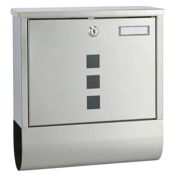 HI Cutie de scrisori cu suport ziare, 30,5×9,6×33,5 cm oțel inoxidabil