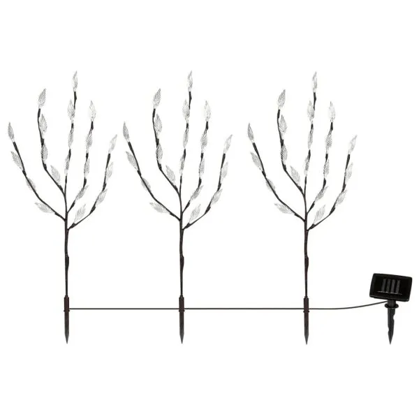 HI Arbust cu lumină LED solară 50 cm, transparent și maro
