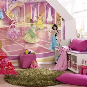 Komar Fototapet mural „Glitze Party Princess”, roz, 368×254 cm