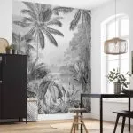 Komar Fototapet mural Lac Tropical alb & negru, 200×270 cm