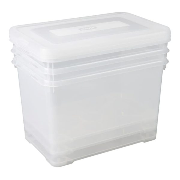 Curver Set cutii de depozitare „Handy”, 3×65 L, transparent