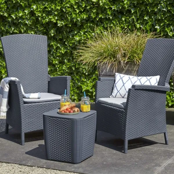 Keter Set mobilier de exterior Vermont, 3 piese, grafit 231692