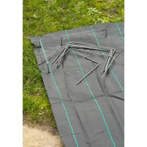 Nature Capse de fixare folie anti-buruieni, 20 buc., 25×20 cm, metal