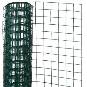 Nature Plasă din sârmă, verde, 1×5 m, oțel cu plastic, 25 mm, pătrat