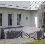 Madison Husă set mobilier de exterior, gri, 320x255x70 cm, stânga