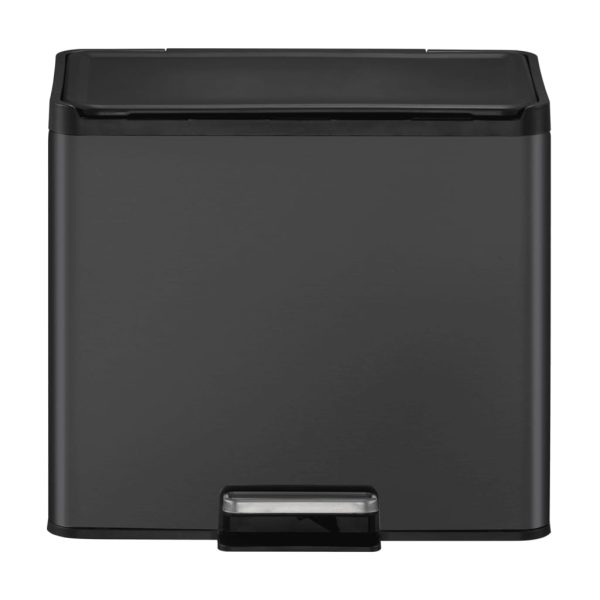 EKO Coș de gunoi cu pedală Essential, negru, 2×15 L