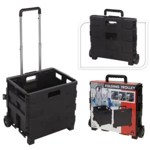 H&S Collection Cărucior din aluminiu, cu ladă pliabilă din PP