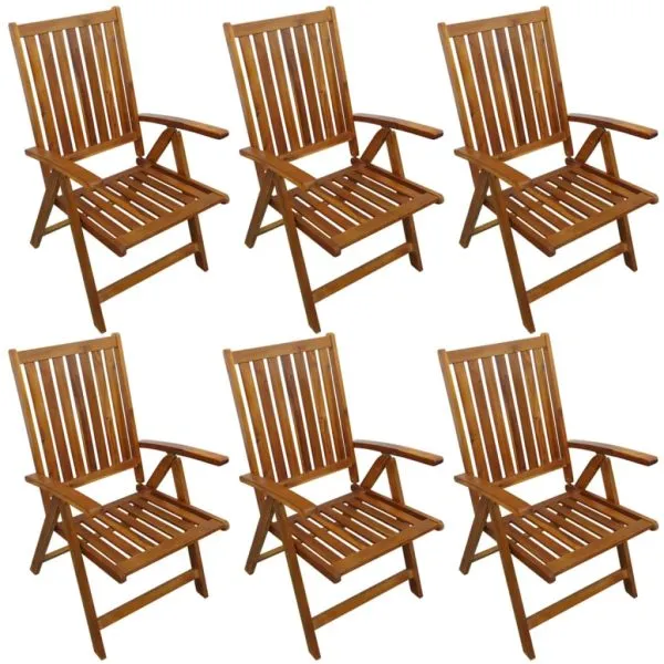 Set mobilier de exterior, 7 piese, lemn masiv de acacia
