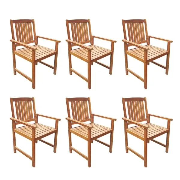 Set mobilier de exterior, 7 piese, lemn masiv de acacia