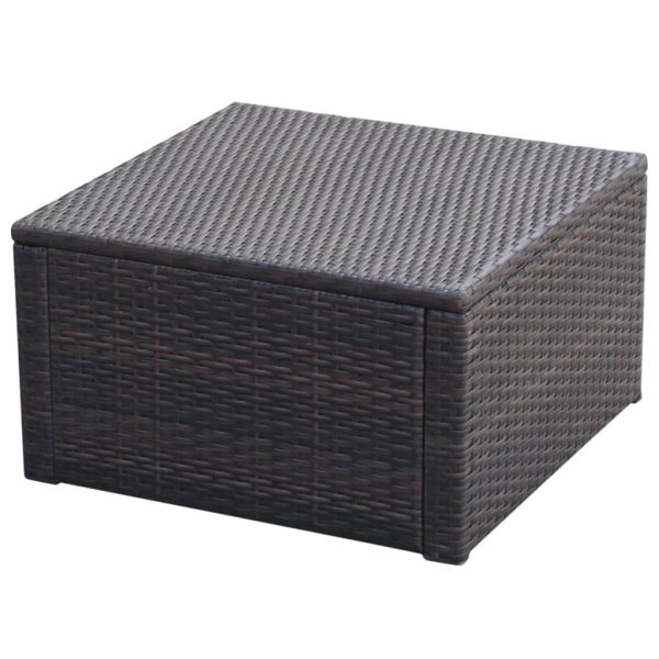 Taburet otoman din poliratan, 53 x 53 x 30 cm, negru
