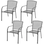 Set mobilier de exterior, 5 piese, antracit, oțel