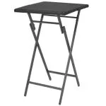 Set mobilier exterior pliabil, 5 piese, negru oțel, poliratan