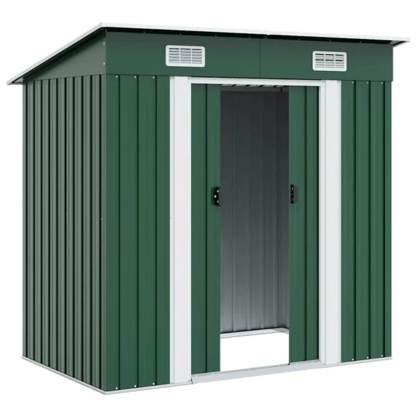 Magazie de grădină din metal verde