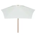Umbrelă de soare cu stâlp de lemn, alb crem, 270×270 cm