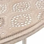 Set mobilier de bistro, 3 piese, alb, oțel