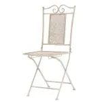 Set mobilier de bistro, 3 piese, alb, oțel