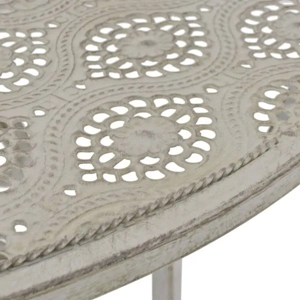 Set mobilier bistro, 3 piese, gri, oțel