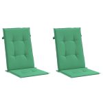 Perne scaun cu spătar înalt, 2 buc., verde, 120x50x3 cm, textil