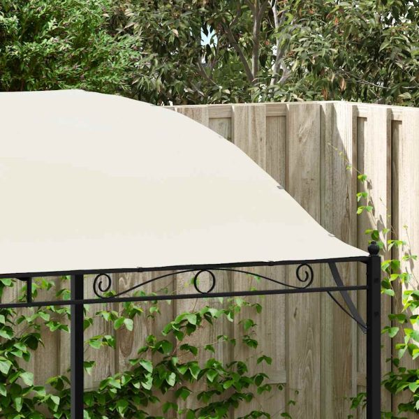 Pavilion din material textil alb-crem