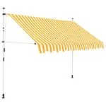 Copertină retractabilă manual, portocaliu și alb, 250 cm, dungi