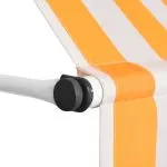 Copertină retractabilă manual, portocaliu și alb, 250 cm, dungi