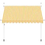 Copertină retractabilă manual, portocaliu și alb, 300 cm, dungi