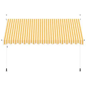 Copertină retractabilă manual, portocaliu și alb, 400 cm, dungi