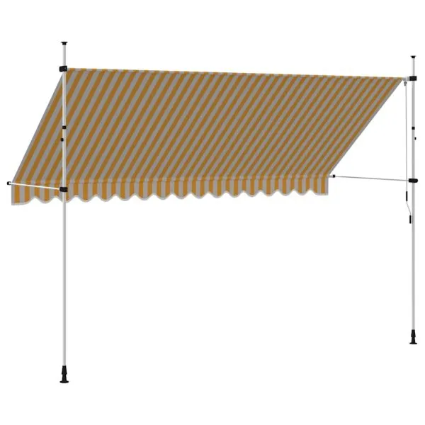 Copertină retractabilă manual, portocaliu și alb, 400 cm, dungi