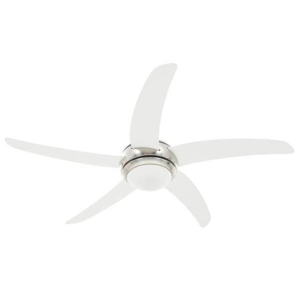 Ventilator tavan decorativ cu iluminare, 128 cm, alb