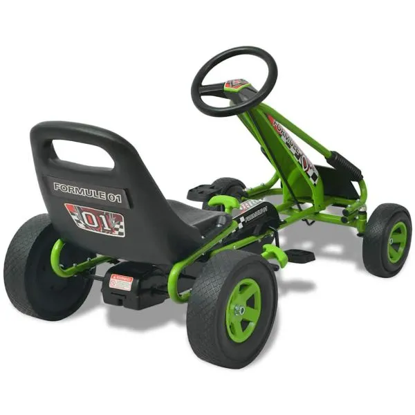 vidaX Kart cu pedale cu șezut reglabil verde