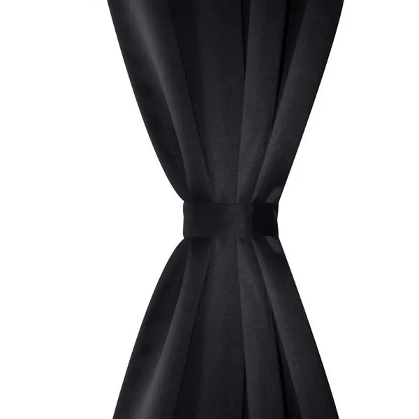 Draperie opacă, ocheți metalici, 270 x 245 cm, negru