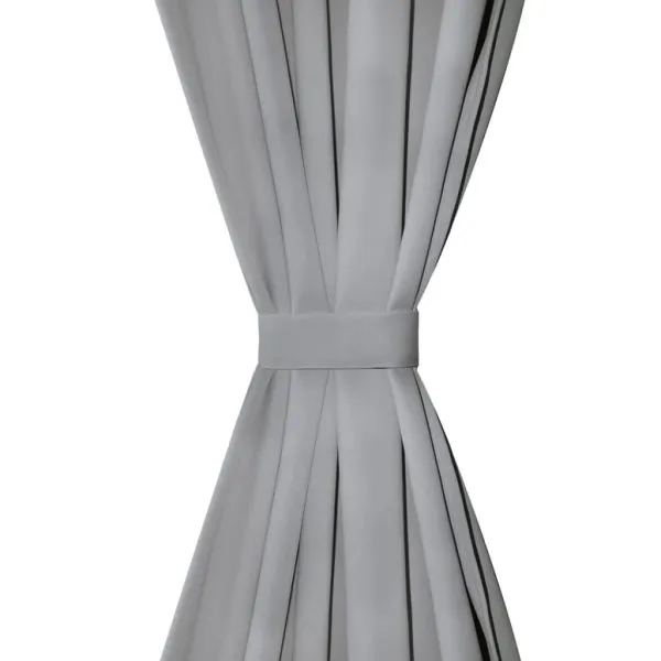 Draperii micro-satin cu bride 2 buc, 140 x 245 cm, gri