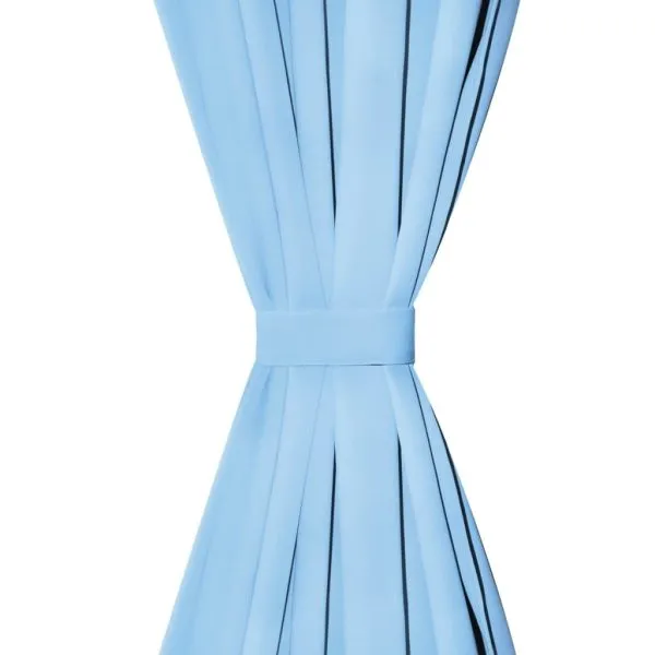 Draperii micro-satin cu bride, 2 buc, 140 x 225 cm, turcoaz
