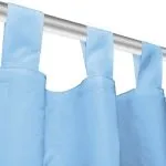 Draperii micro-satin cu bride, 2 buc, 140 x 225 cm, turcoaz