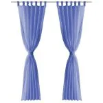 Draperii din voal, 2 buc., 140 x 225 cm, albastru regal