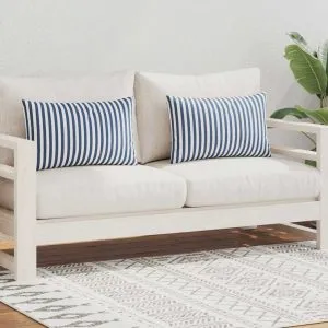 Perne de exterior, 2 buc., bleumarin, 60×40 cm, imprimeu dungi