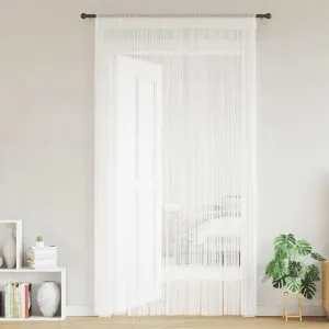 Draperii cu franjuri, 2 buc., 140 x 250 cm, alb