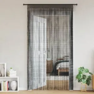 Draperii cu franjuri, 2 buc., 100 x 250 cm, negru