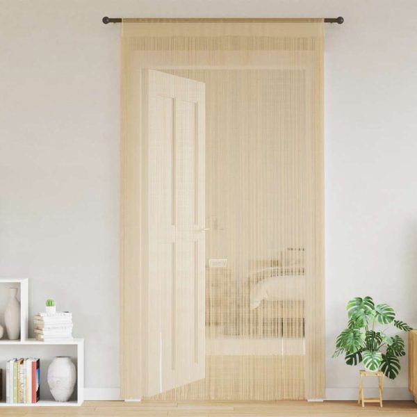 Draperii cu franjuri, 2 buc., 140 x 250 cm, bej