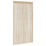 Draperii cu franjuri, 2 buc., 140 x 250 cm, bej